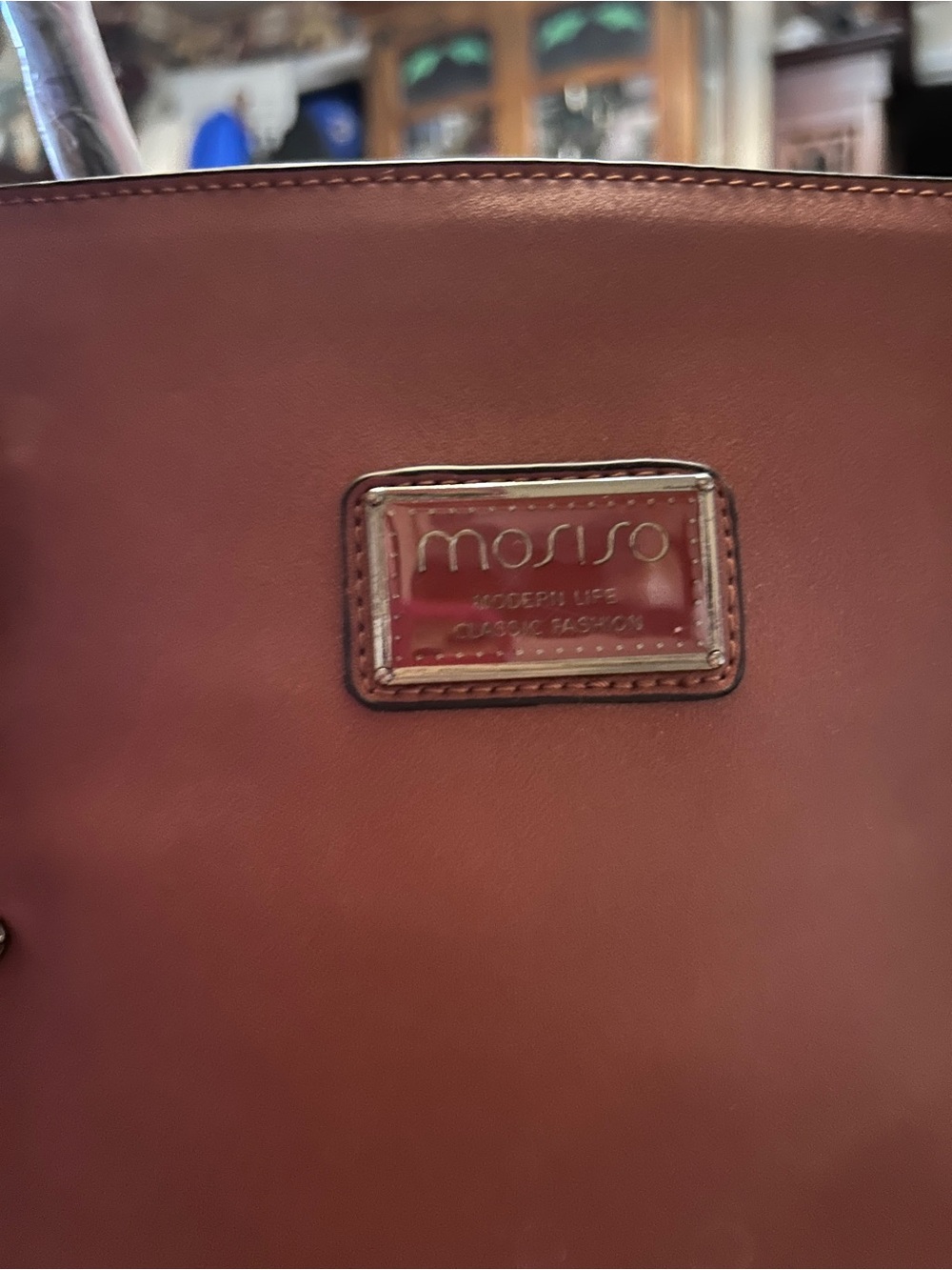 Mosiso Laptop New Tote Bag – Brown Faux Leather Business Shoulder Bag - Picture 7 of 10
